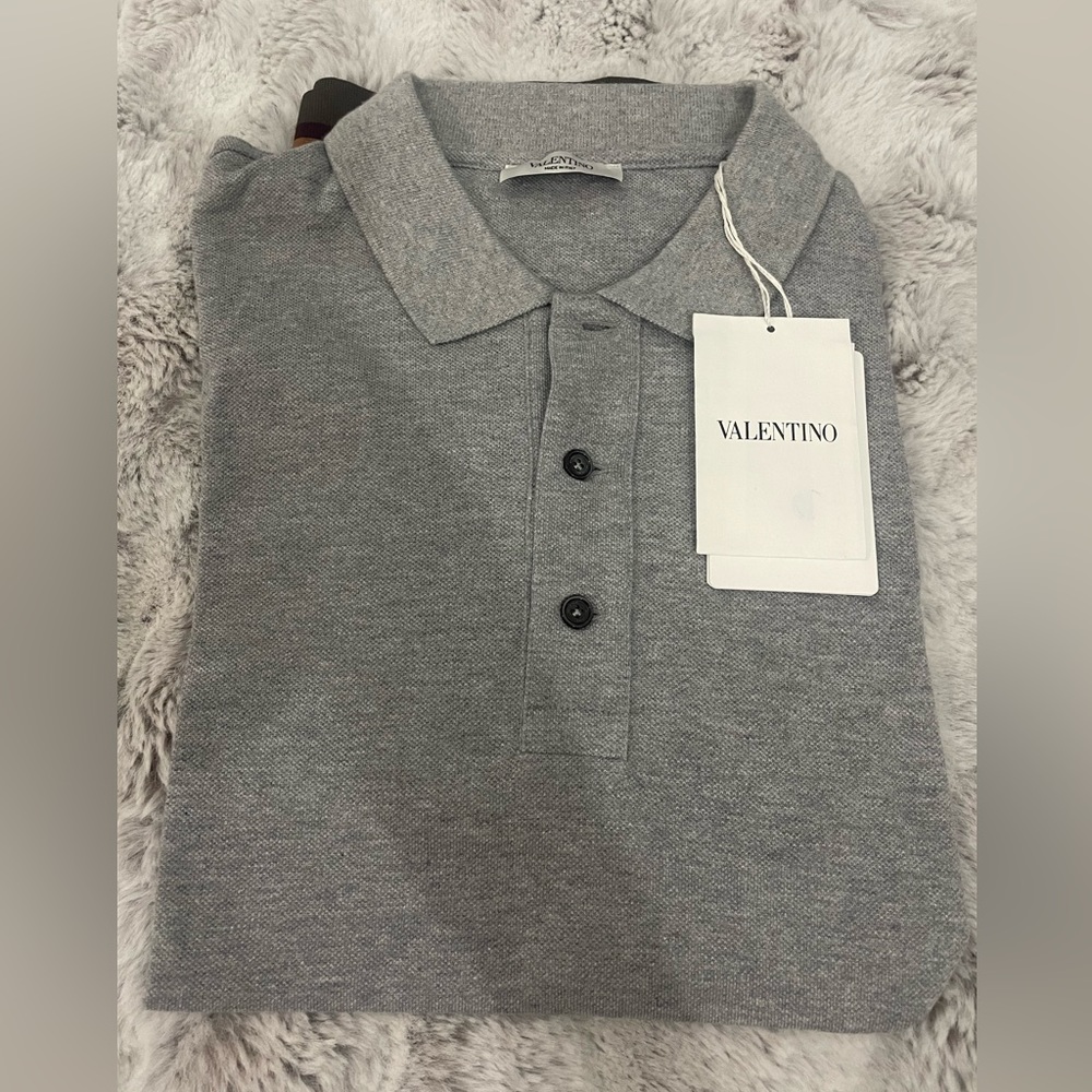 Valentino Mens Grey Polo Sz XL - Picture 2 of 8